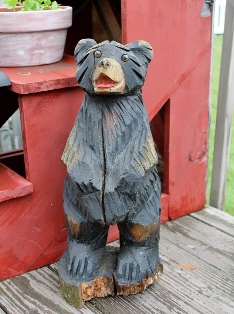 Carved Adirondack Bear