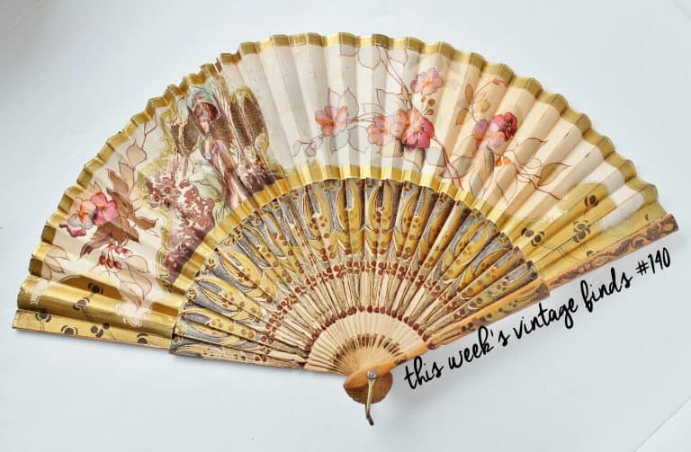 Beautiful gold and floral antique fa