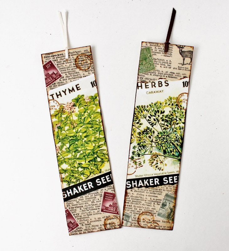 bookmarks made with shaker seed packs