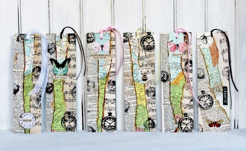 6 mixed media bookmarks completed