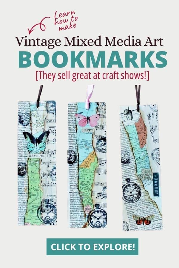 3 pretty aqua mixed media art bookmarks: learn how to make mixed media art bookmarks