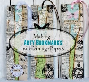Altered art bookmarks