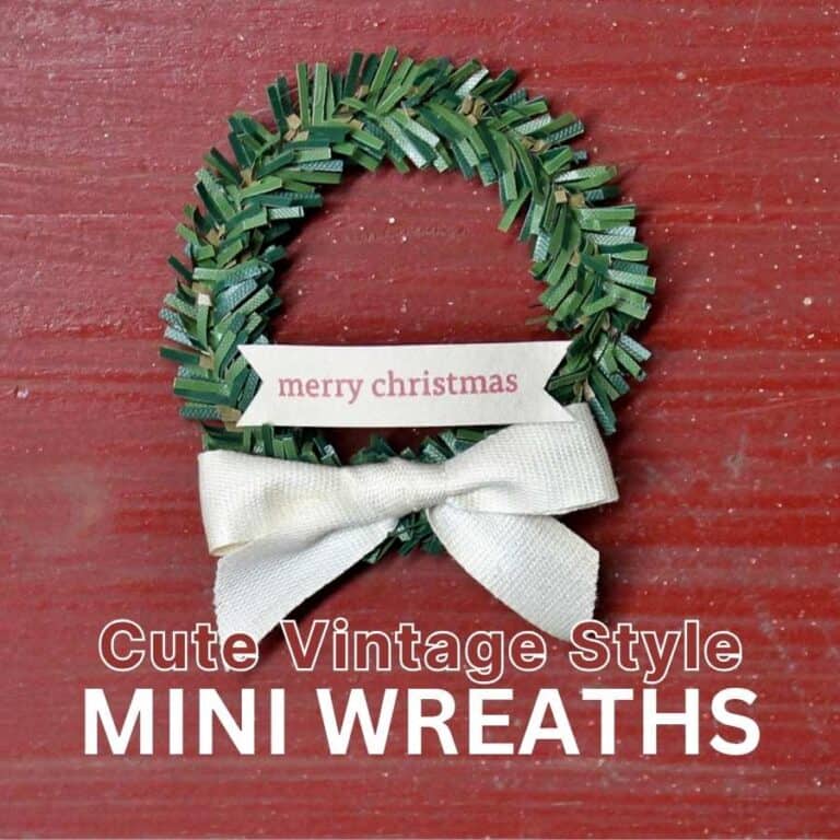 Cute vintage style mini wreath on red background
