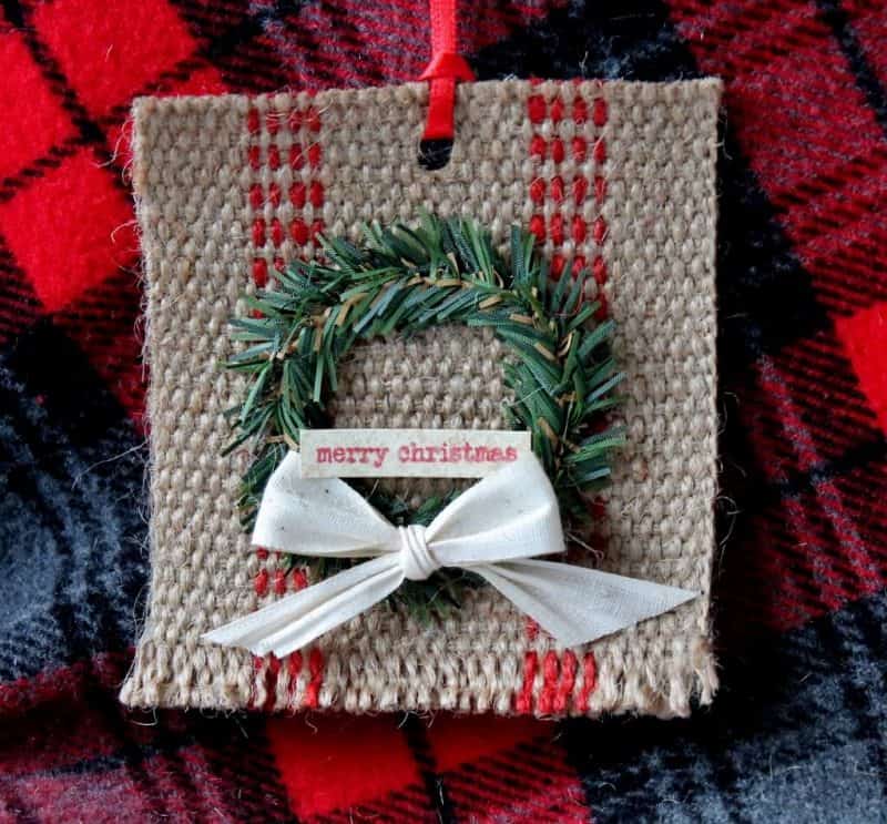 Mini Wreath and Jute Webbing Christmas ornament
