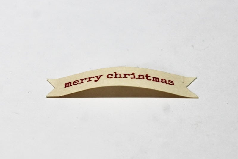Merry christmas tag curved