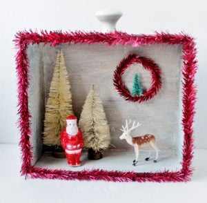 Cigar box Christmas diorama