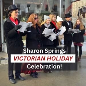 Choir outside singing, Sharon Springs Victorian Holiday Celebration