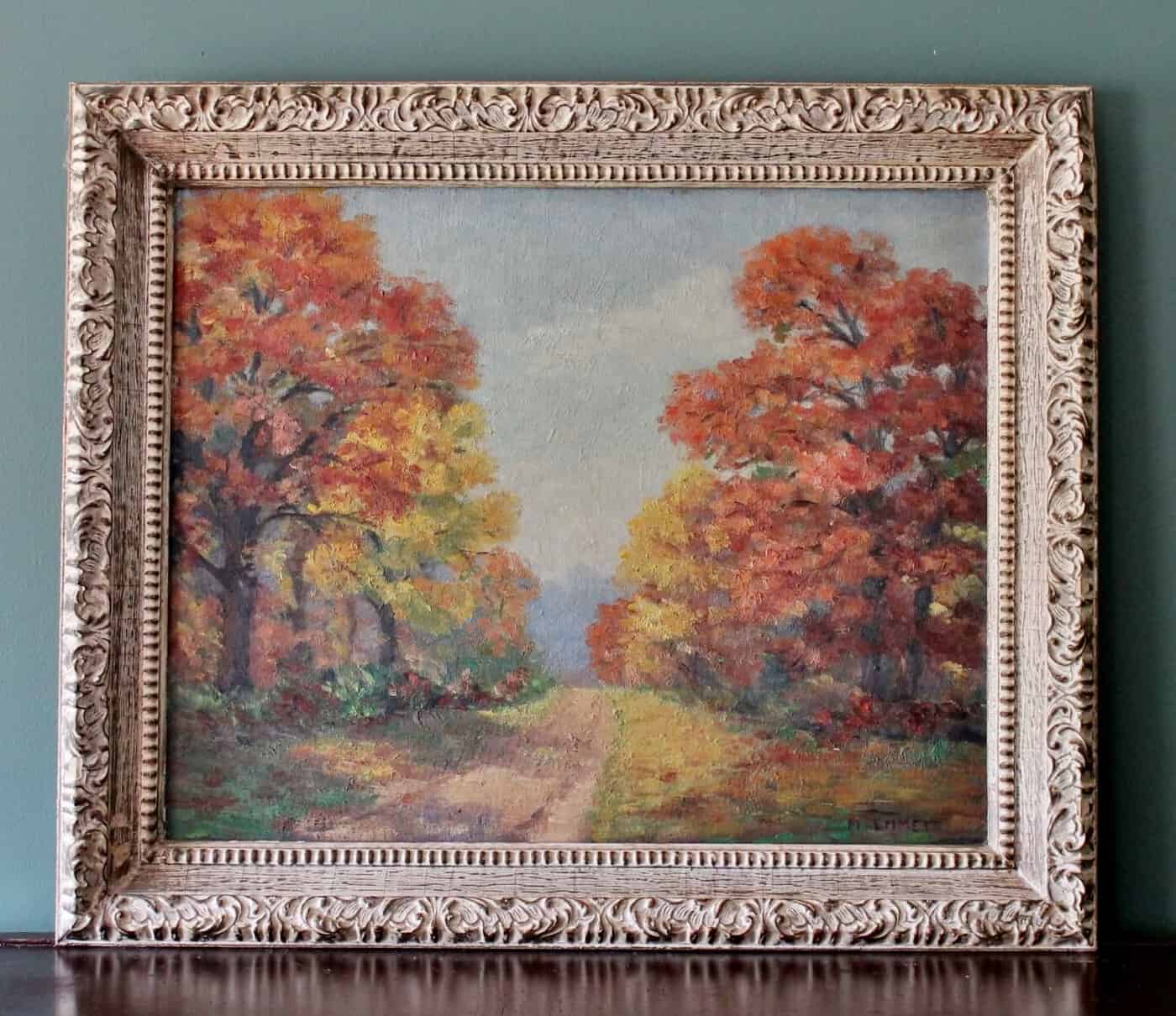 Vintage Impressionistic Style Landscape Painting