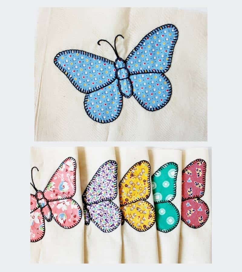 antique applique butterflies