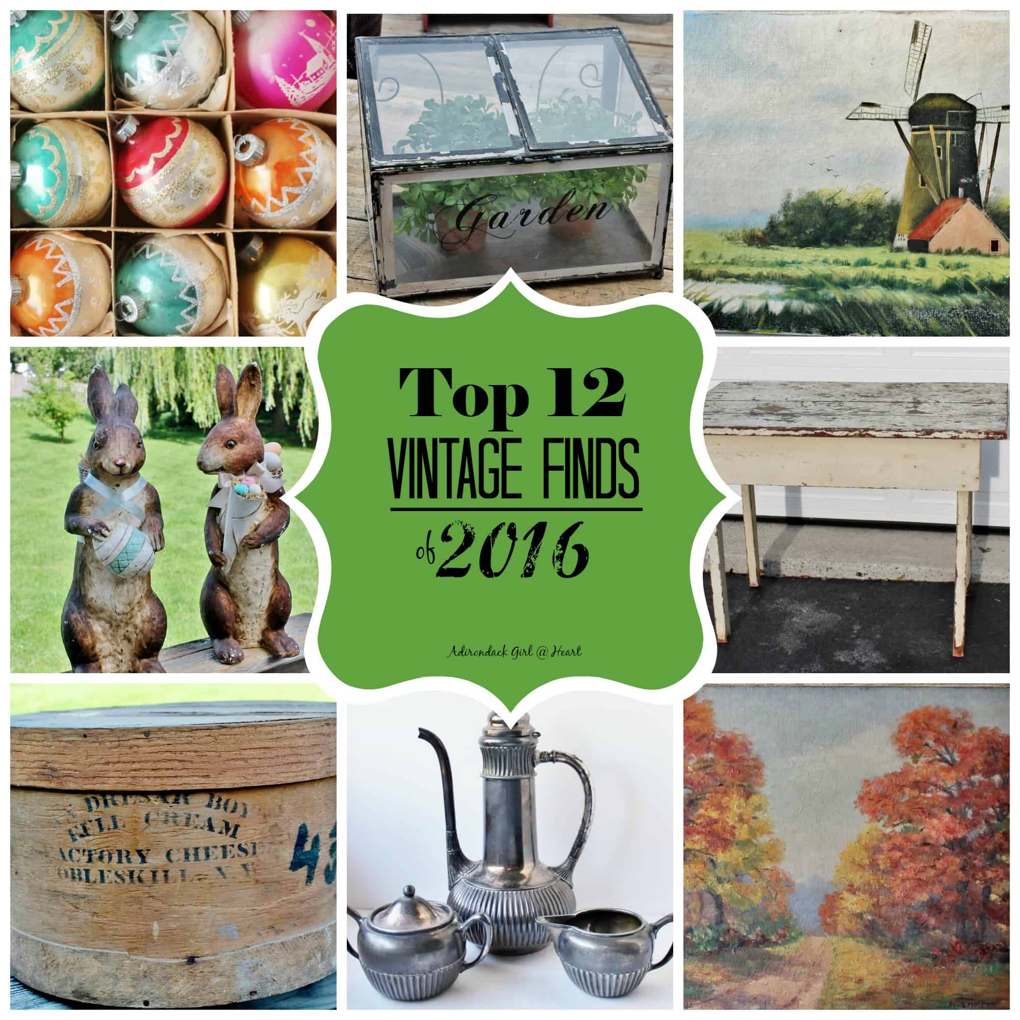 A Collage of 8 of my top vintage finds of 2016