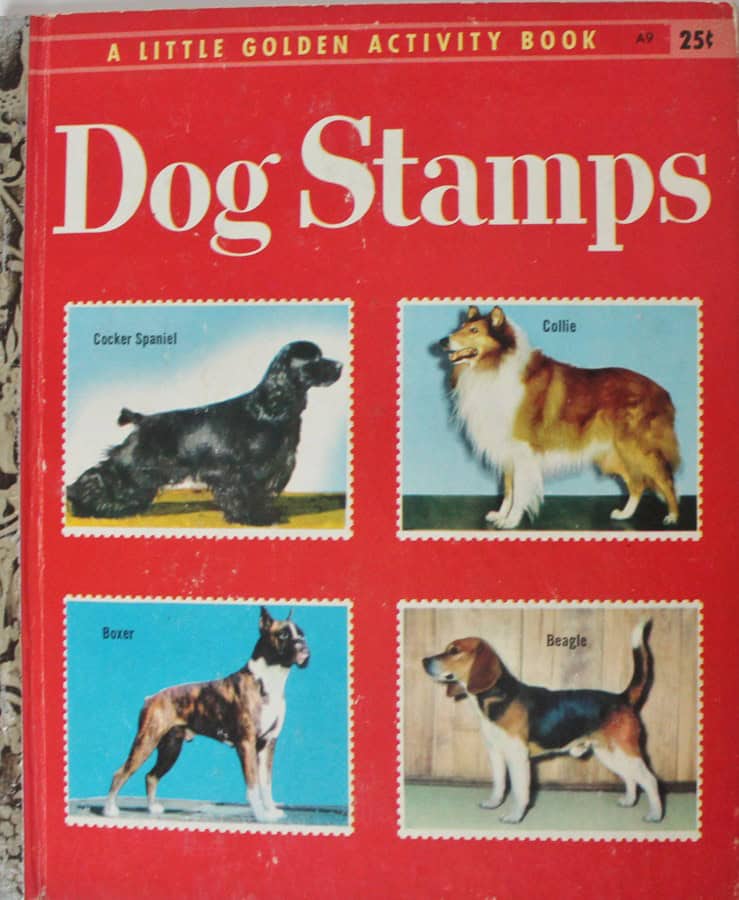 Dog Stamps Little Golden Book Dog Stamps showing 4 different dog types