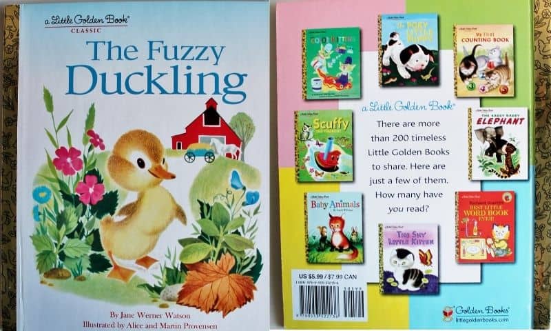 Fuzzy Duckling little golden book with yellow duck
