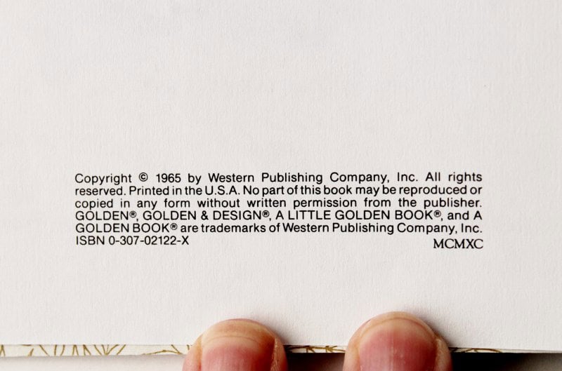 Roman numerals on copyright page of little golden book