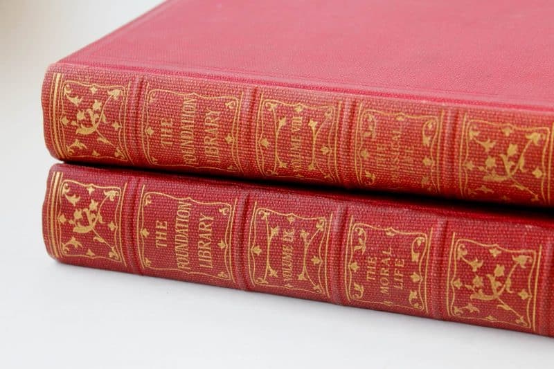 Pair of vintage red books