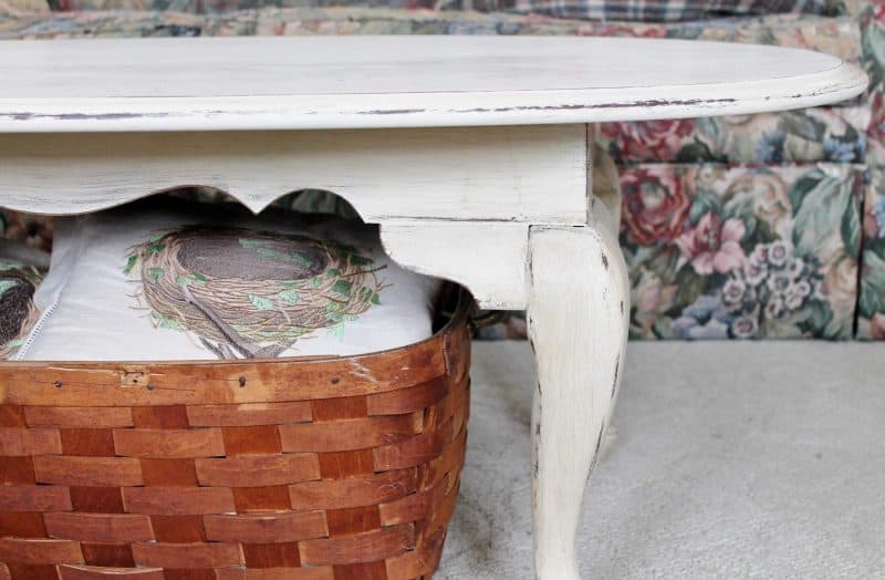 side of made over coffee table