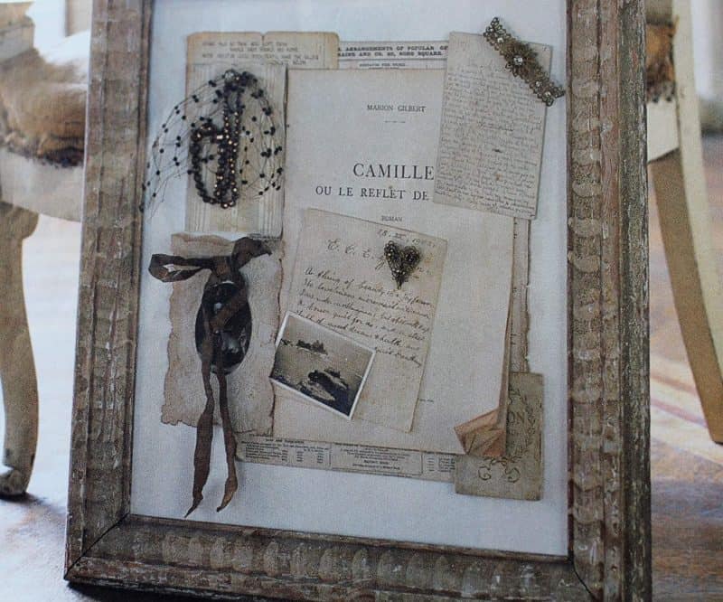 Clipping from Victoria magazine of art assemblage