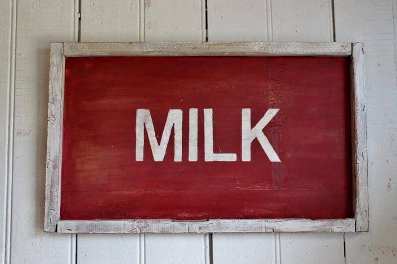vintage milk sign