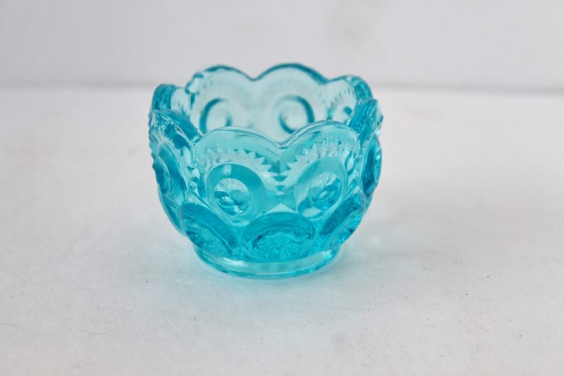 vintage aqua moon & stars salt cellar