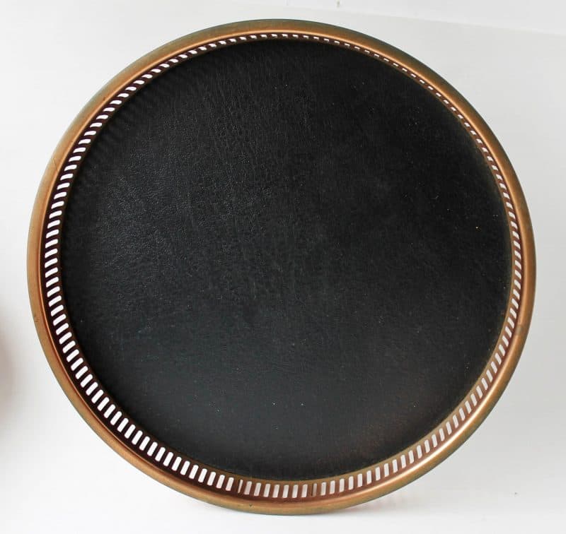 vintage copper and leatherette tray