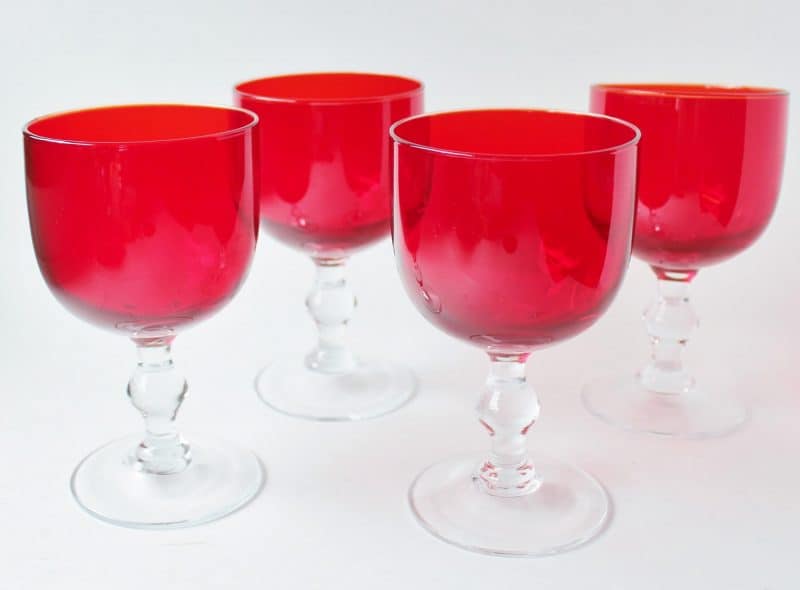 vintage ruby water glasses