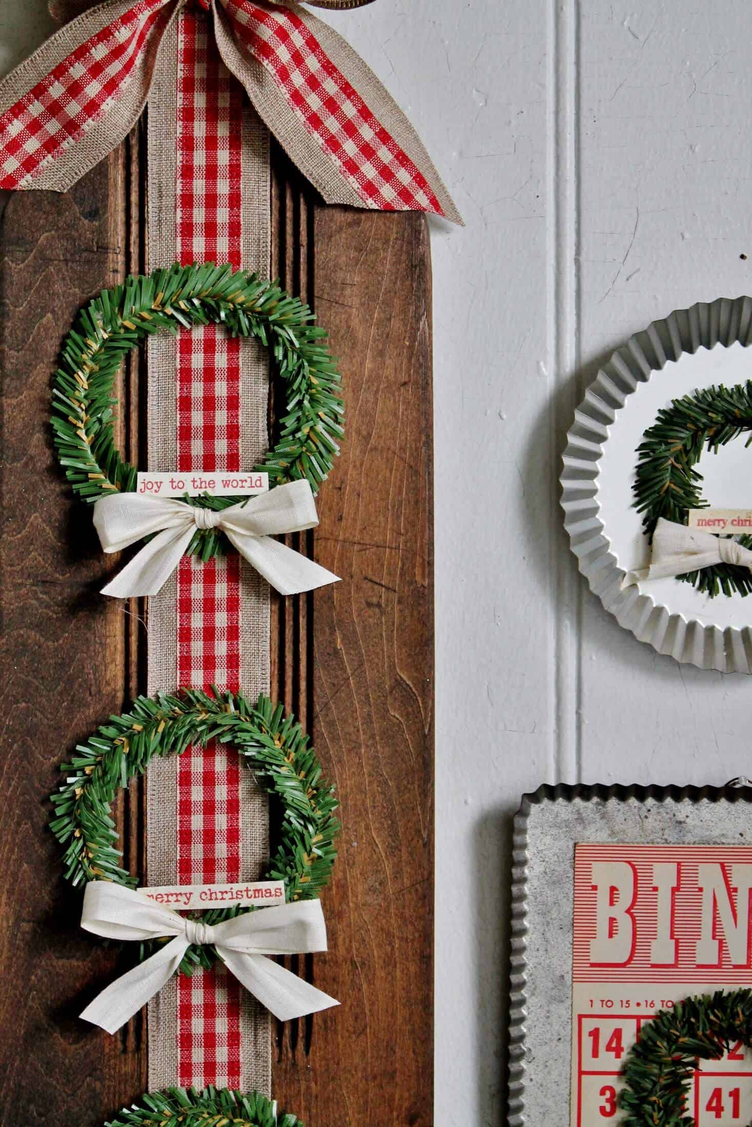 Close up of Christmas DIY project using a fish scaler
