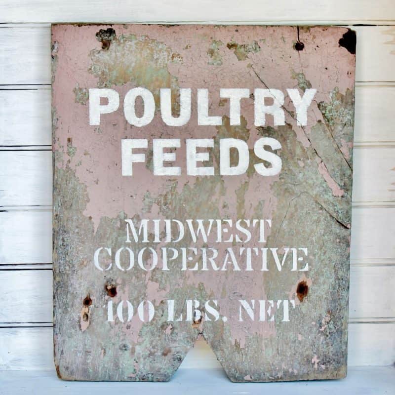 poultry feeds vintage sign