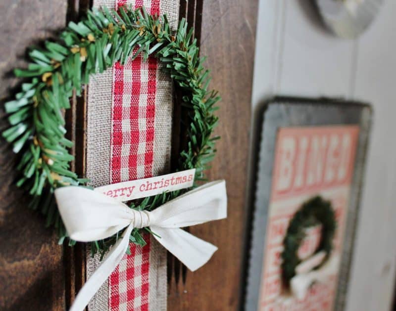 side view of christmas diy decor