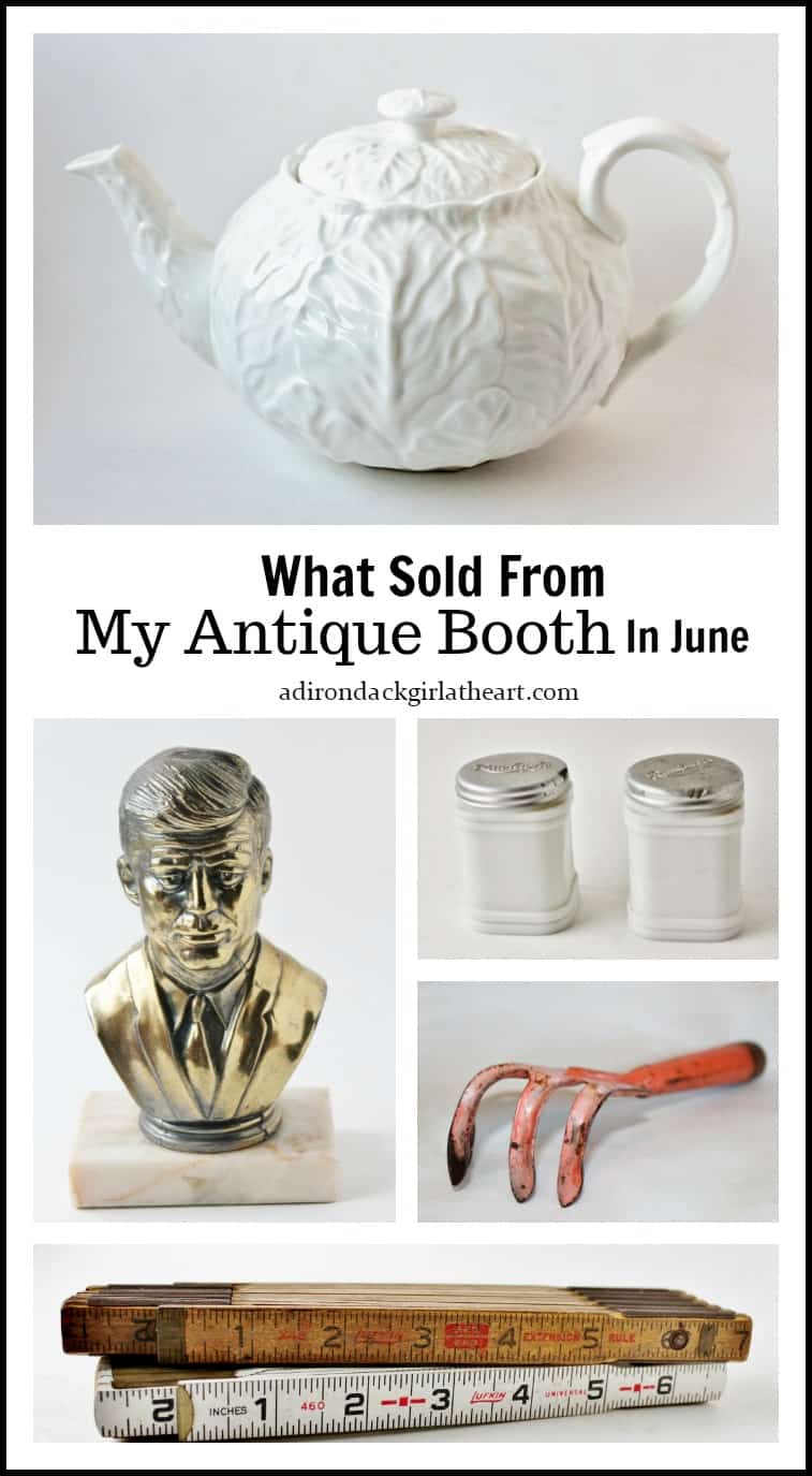 what sold from my antique booth in June 2017