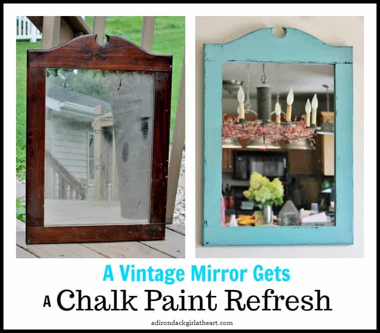 a vintage mirror gets a chalk paint refresh