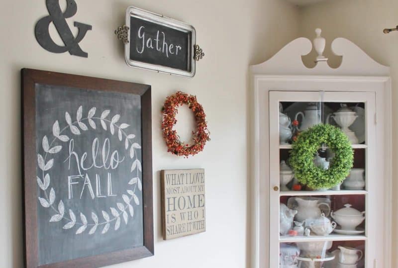 fall themed gallery wall