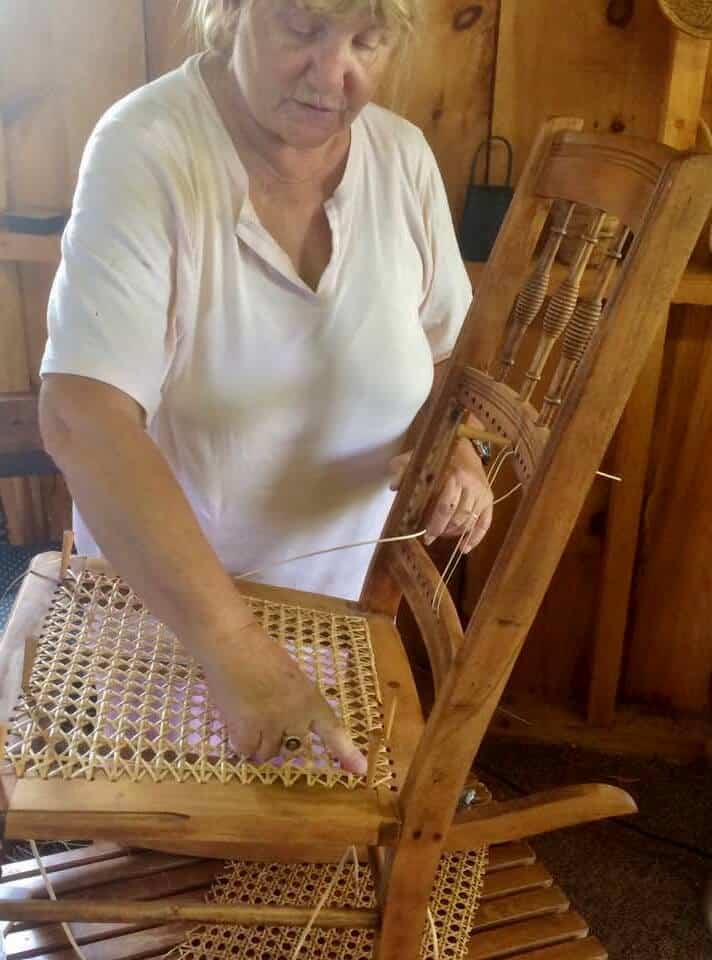 chair seat caning demo