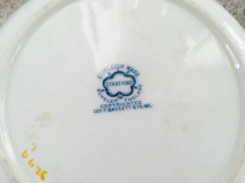 burliegh mark on dinner plate