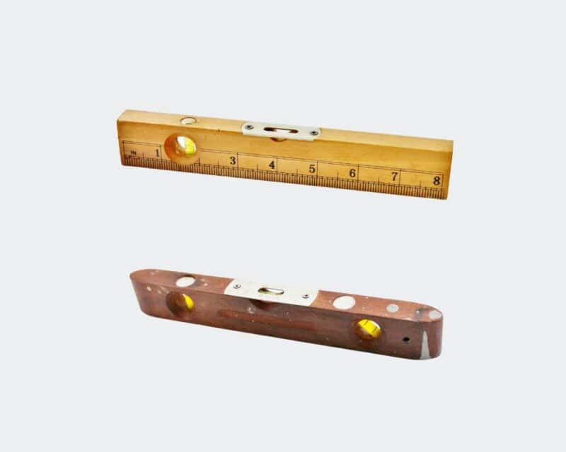 pair of small wood levels