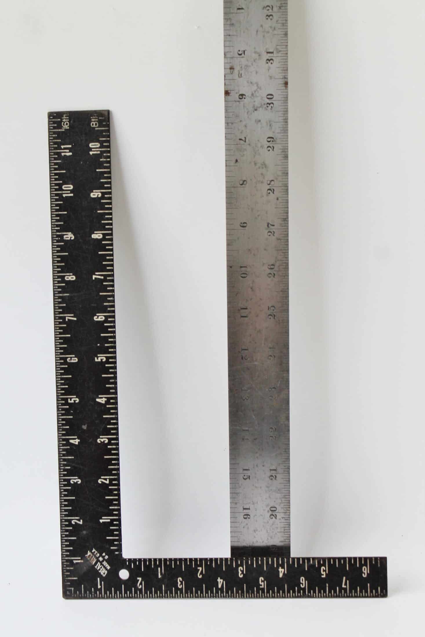 starrett 18" tempered ruler and right angle rule