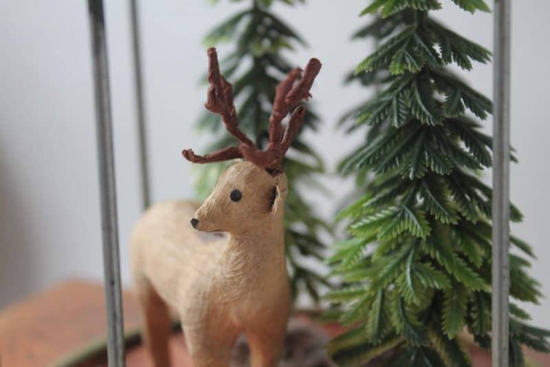 side view of vintage christmas diorama