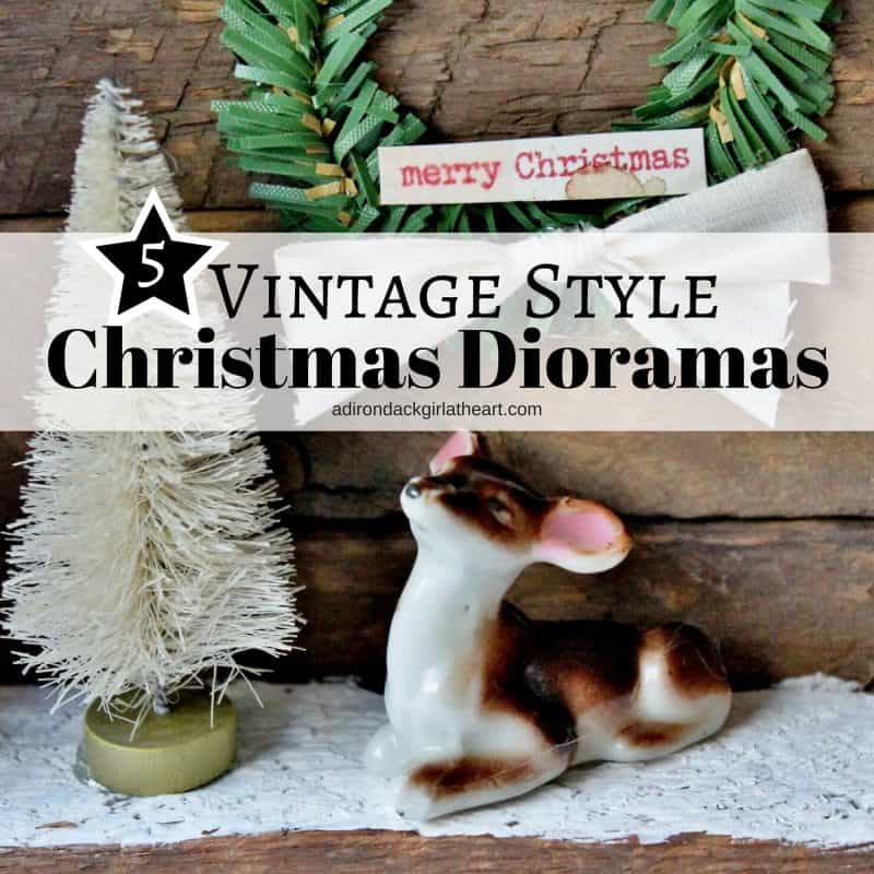 5 vintage style christmas dioramas adir