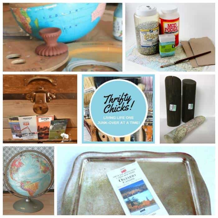 vintage globe and map projects from the Thrifty Chicks