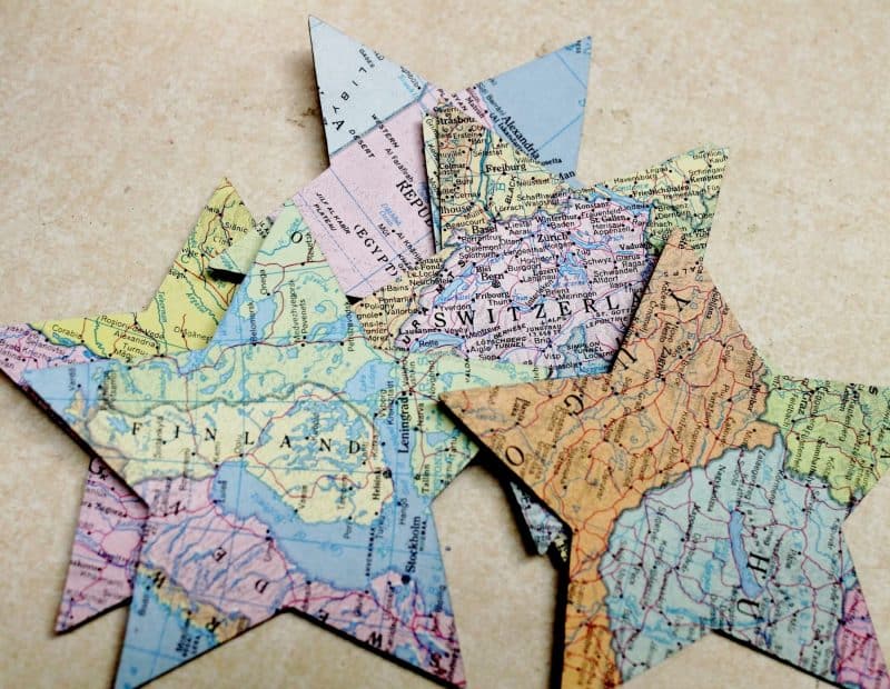 vintage atlas map stars
