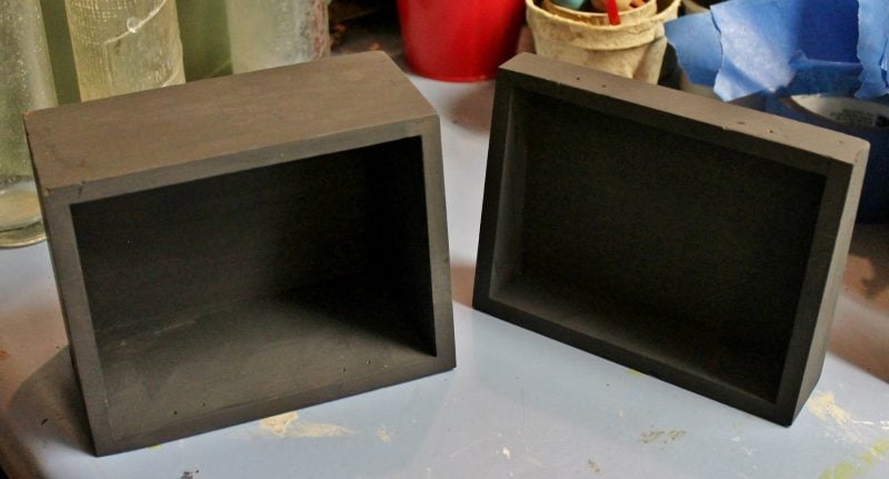 painted pieces of vintage recipe box
