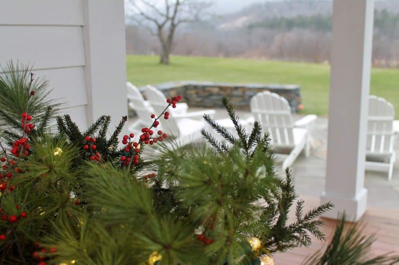 greenery and adirondack chairs