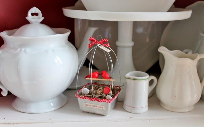 vintage tart pan love bird cage