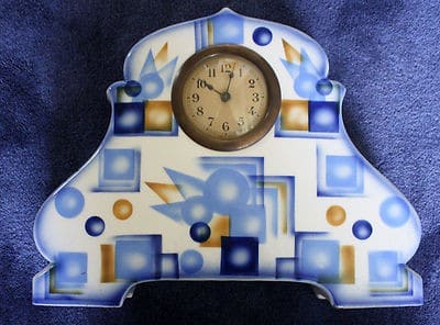 vintage art deco airbrushed czech clock