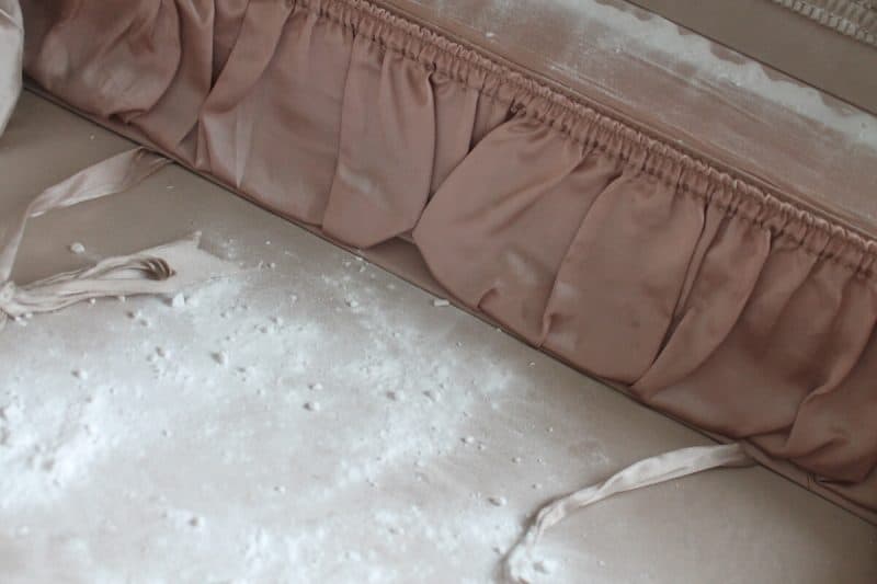 baking soda inside vintage suitcase