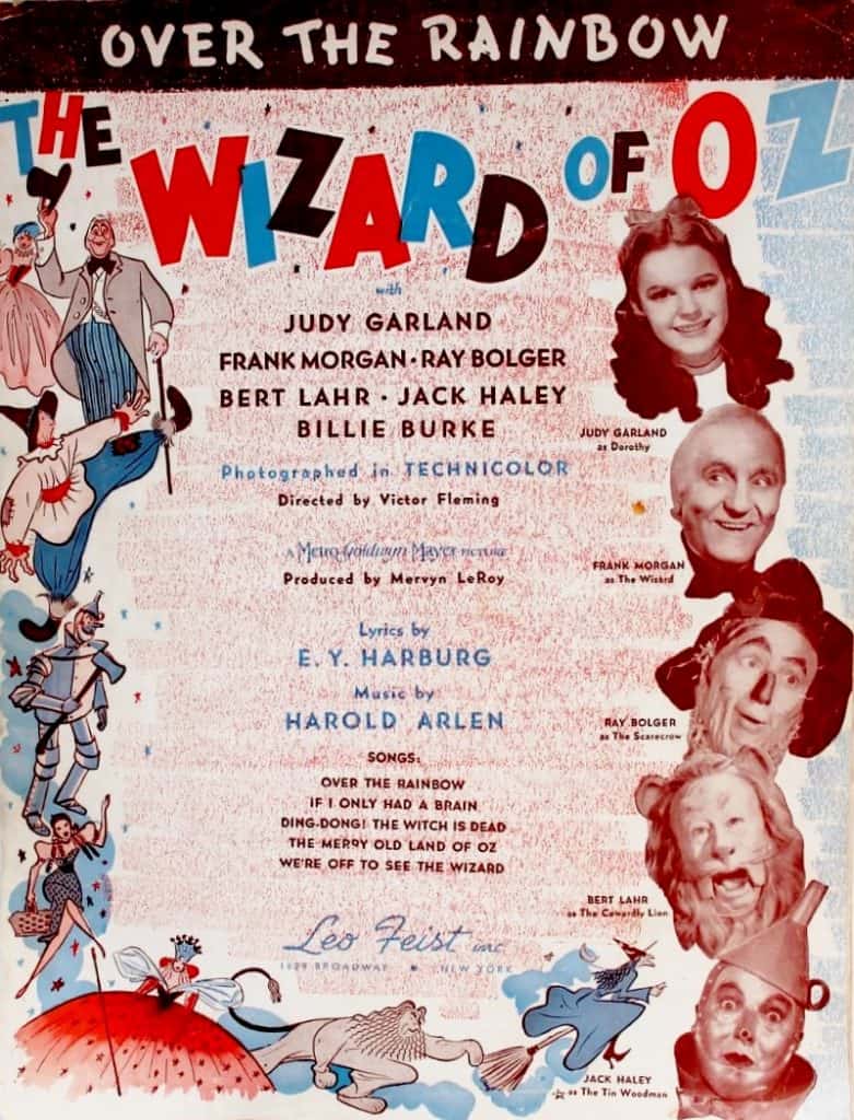 over the rainbow wizard of oz, 1939