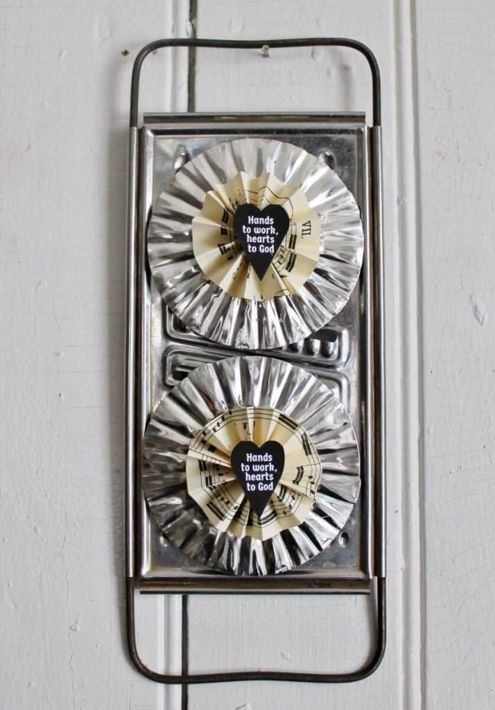 shaker style tart tin magnets on vintage grater