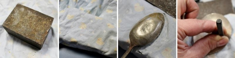 Stamping a Spoon with a metal stamp