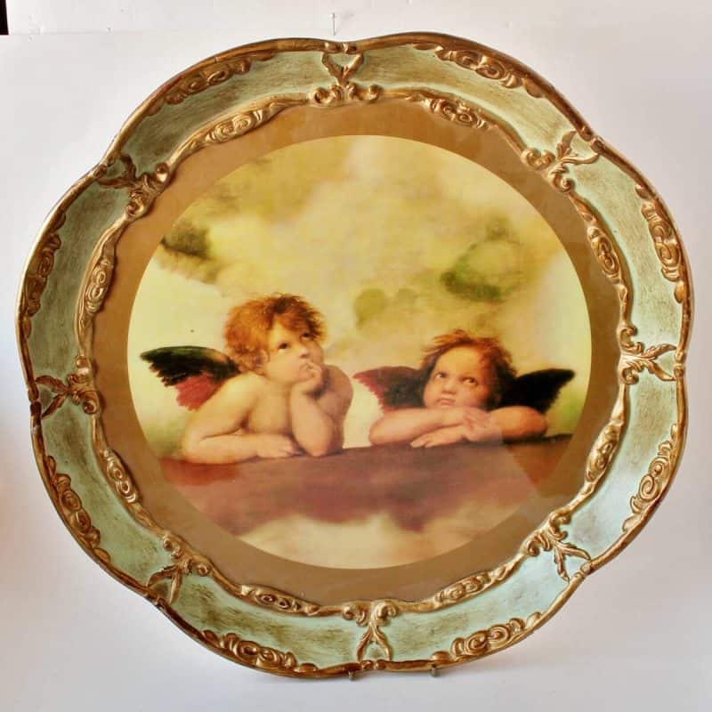 italian florentine platter with angels