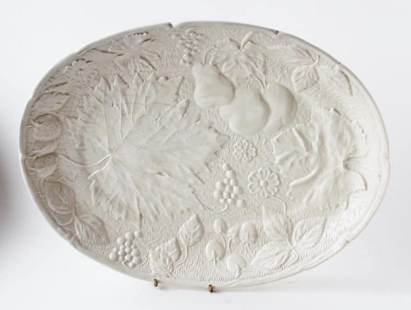 Portugese White Majolica Platter