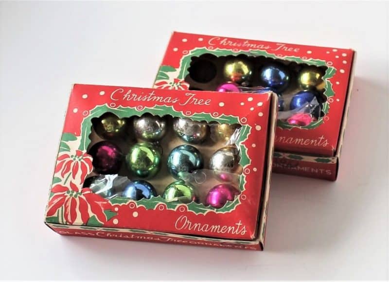 Vintage feather tree ornaments 