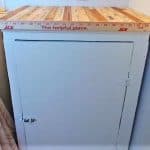Repurposed vintage yardstick countertop